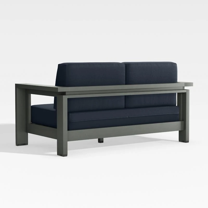 Walker 63" Metal Outdoor Loveseat with Canvas Navy Blue Sunbrella ® Cushionsh