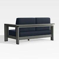 Walker 63" Metal Outdoor Loveseat with Canvas Navy Blue Sunbrella ® Cushionsh