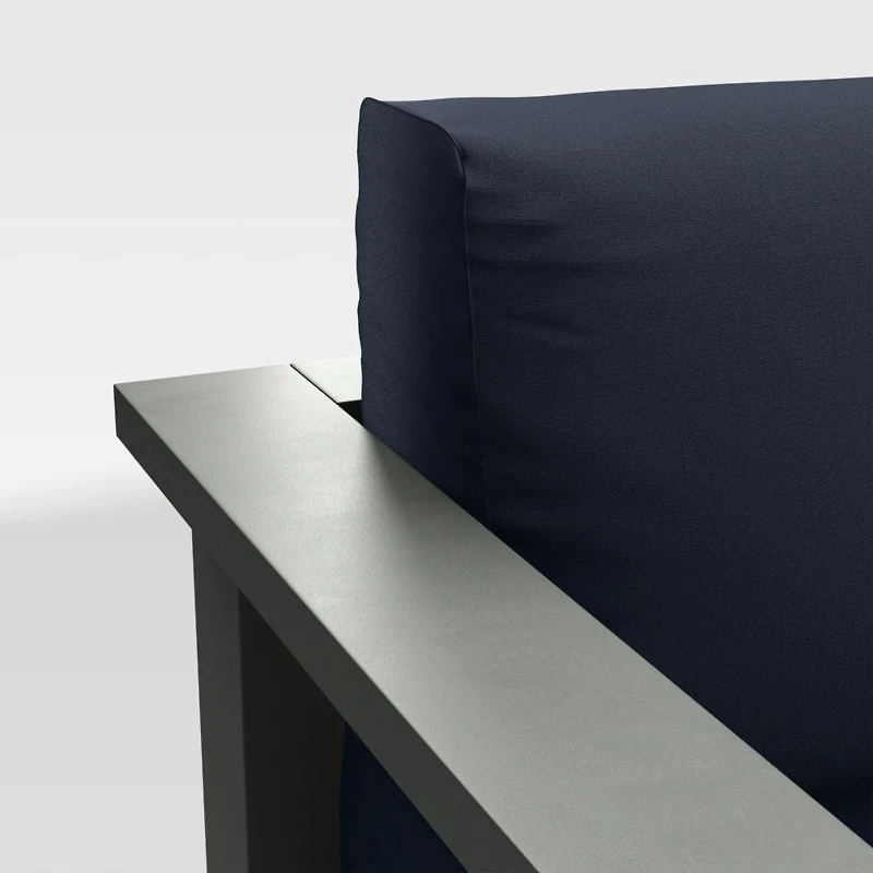 Walker 63" Metal Outdoor Loveseat with Canvas Navy Blue Sunbrella ® Cushionsh