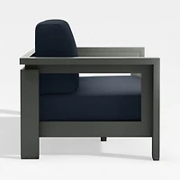 Walker 63" Metal Outdoor Loveseat with Canvas Navy Blue Sunbrella ® Cushionsh