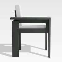Walker Metal Outdoor Dining Armchair with Canvas White Sunbrella ® Cushions