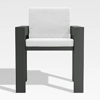 Walker Metal Outdoor Dining Armchair with Canvas White Sunbrella ® Cushions