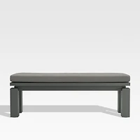 Walker Metal Outdoor Dining Bench with Cast Harbor Blue Sunbrella ® Cushion