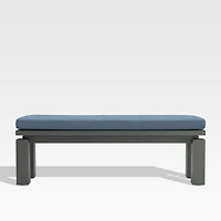 Walker Metal Outdoor Dining Bench with Sapphire Sunbrella ® Cushion