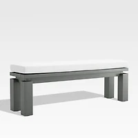 Walker Metal Outdoor Dining Bench with Canvas White Sunbrella ® Cushions