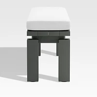Walker Metal Outdoor Dining Bench with Canvas White Sunbrella ® Cushions