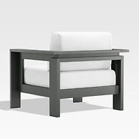 Walker Metal Outdoor Lounge Chair with Canvas White Sunbrella ® Cushions