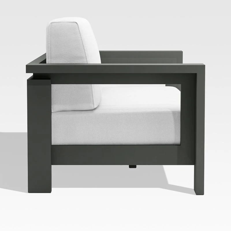 Walker 63" Metal Outdoor Loveseat with Canvas White Sunbrella ® Cushions
