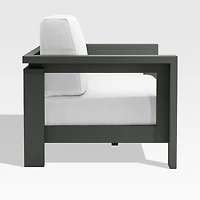Walker 63" Metal Outdoor Loveseat with Canvas White Sunbrella ® Cushions