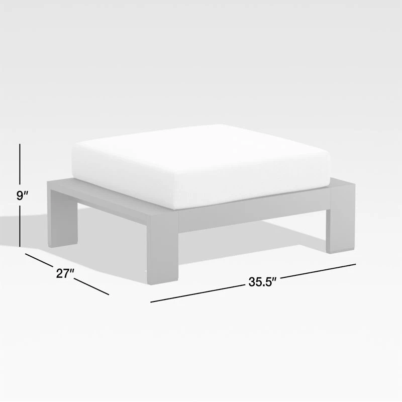 Walker Metal Outdoor Ottoman with Canvas Charcoal Sunbrella ® Cushions