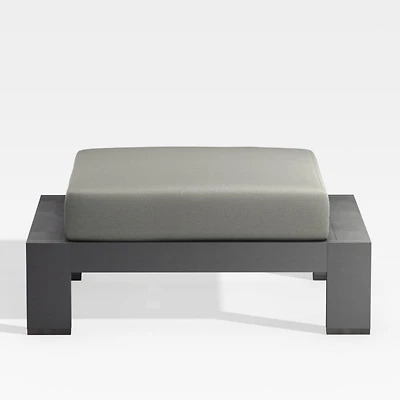 Walker Metal Outdoor Ottoman with Canvas Charcoal Sunbrella ® Cushions