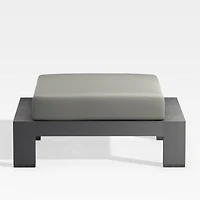 Walker Metal Outdoor Ottoman with Canvas Charcoal Sunbrella ® Cushions