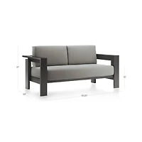 Walker 63" Metal Outdoor Loveseat with Canvas Navy Blue Sunbrella ® Cushionsh