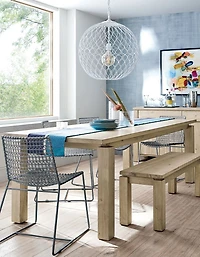 Tig Metal Dining Chair with Black Leather Cushion