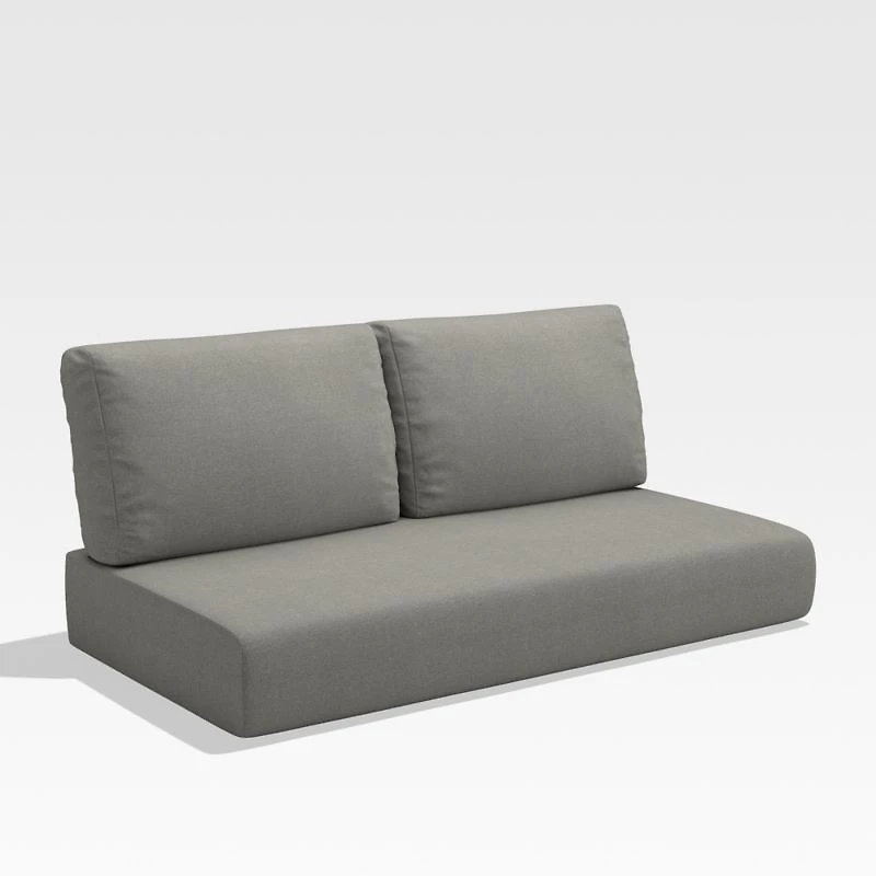 Walker Canvas Charcoal Left Arm/Right Arm Outdoor Loveseat Sunbrella ® Cushions