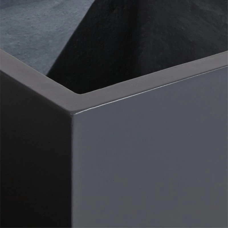 Walker  38" x 19.75" Rectangular Black Planter