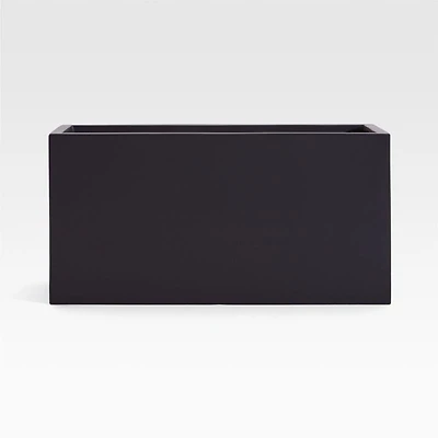 Walker  38" x 19.75" Rectangular Black Planter