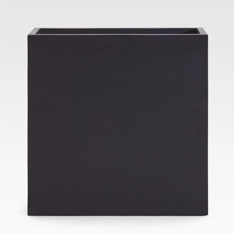 Walker  15.75" x 15.75" Square Black Planter