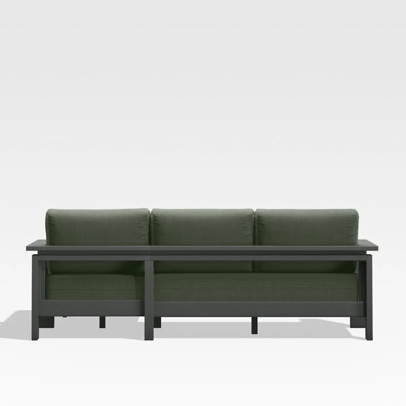 Walker 2-Piece Right Arm Chaise Metal Outdoor Sectional with Cast Sage Green Sunbrella ® Cushionsl