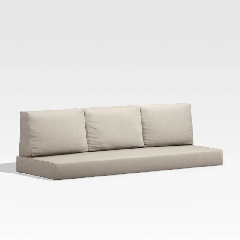 Walker Canvas Flax Beige Sunbrella ® Outdoor Sofa Cushion