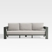 Walker 90" Metal Outdoor Sofa with Cast Ash Brown Sunbrella ® Cushions