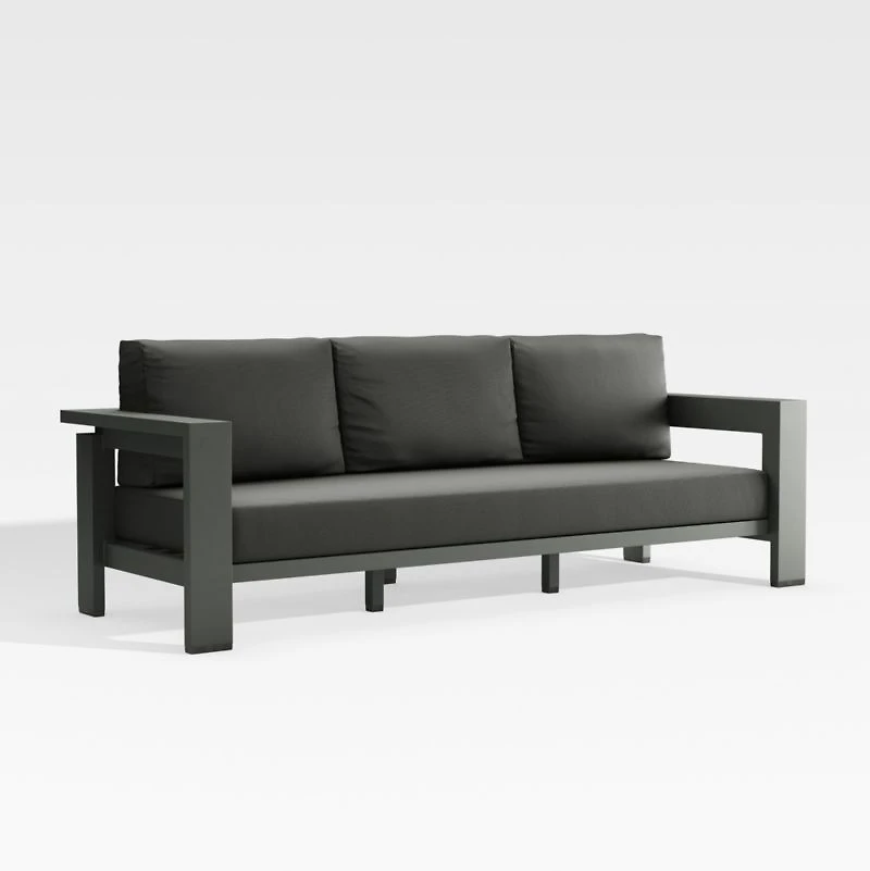 Walker Cast Charcoal Grey Sunbrella ® Outdoor Sofa Cushion