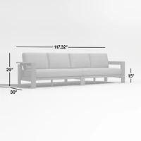 Walker 117" 2-Piece Metal Sectional Sofa with Canvas Charcoal Sunbrella ® Cushions