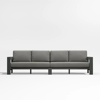 Walker 117" 2-Piece Metal Sectional Sofa with Canvas Charcoal Sunbrella ® Cushions