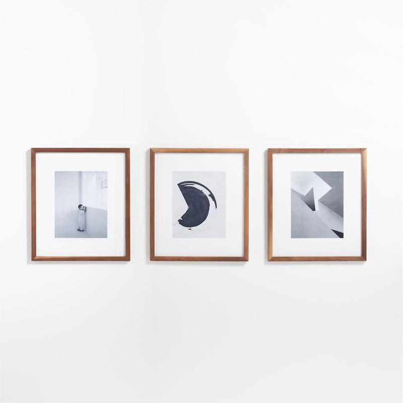 3-Piece Walnut Wood 11x14 Gallery Wall Frame Set