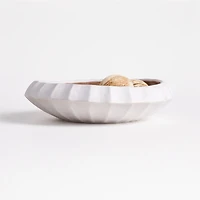 Warren White Stoneware Decorative Centerpiece Bowl 13"