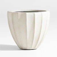 Warren 15.7" x 14.2" Small Warm White Ficonstone Outdoor Planter