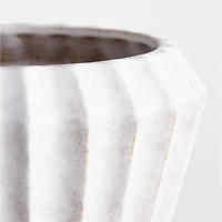 Warren Medium White Ridge Ceramic Indoor/Outdoor Planter
