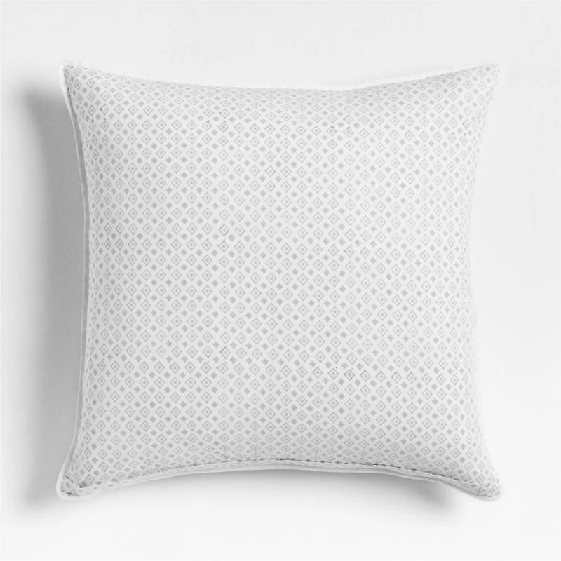 Washed Cotton 23"x23" Ruka Blue Floral Reversible Hand Printed Throw Pillow Cover