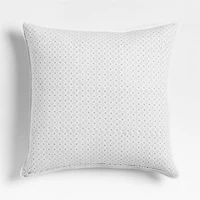 Washed Cotton 23"x23" Ruka Blue Floral Reversible Hand Printed Throw Pillow Cover
