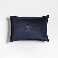 Organic Washed Cotton Velvet 18"x12" Indigo Blue Throw Pillow Cover