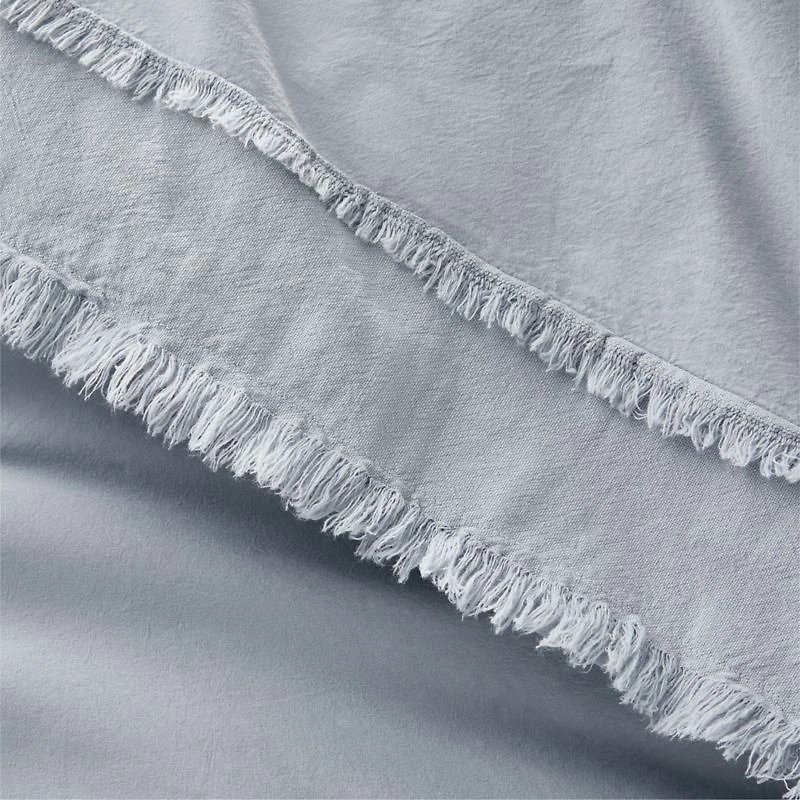 Favorite Washed Organic Cotton Mist Blue Eyelash Full/Queen Duvet Cover