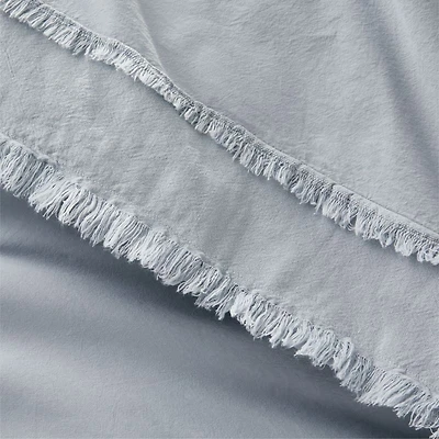 Favorite Washed Organic Cotton Mist Blue Eyelash Full/Queen Duvet Cover