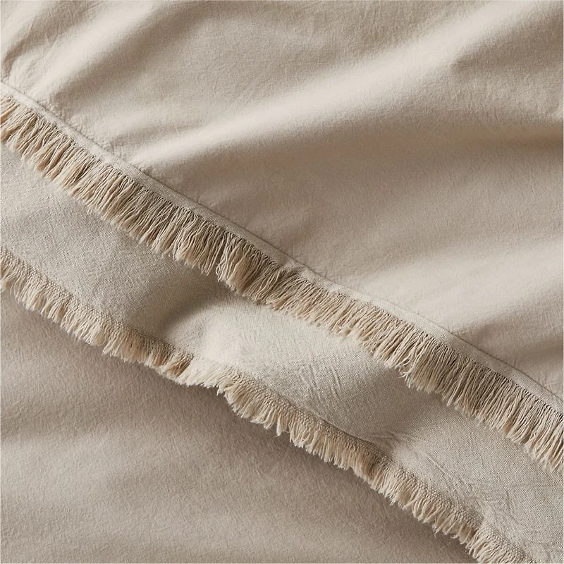Favorite Washed Organic Cotton Sand Beige Eyelash Standard Bed Pillow Sham