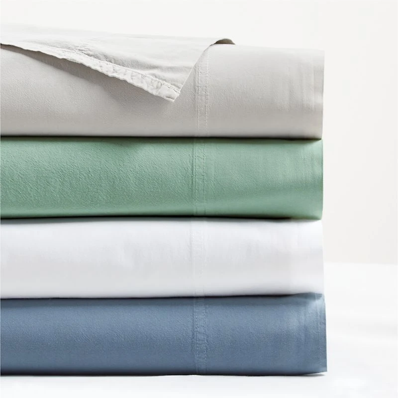 Organic Cotton Blue King Pillowcases, Set of 2
