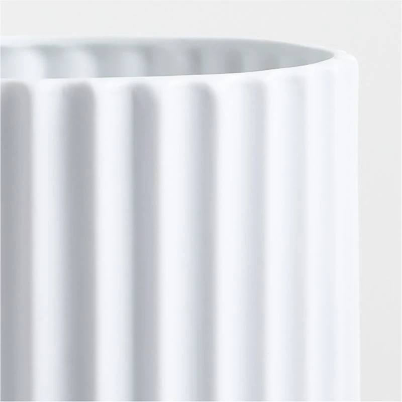 Wave Small White Porcelain Hurricane Candle Holder