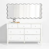 Waveland Black Metal Full-Length Scalloped Wavy Wall Mirror