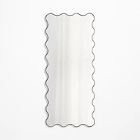 Waveland Black Metal Full-Length Scalloped Wavy Wall Mirror