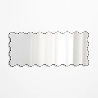 Waveland Black Metal Full-Length Scalloped Wavy Wall Mirror