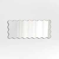 Waveland Brass Metal Full-Length Scalloped Wavy Wall Mirror