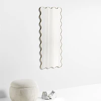 Waveland Brass Metal Full-Length Scalloped Wavy Wall Mirror