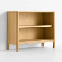Waveland Natural Oak Wood 2-Shelf Kids Bookcase