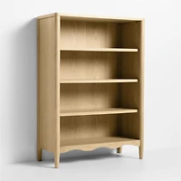 Waveland Natural Oak Wood 4- Shelf Tall Kids Bookcase