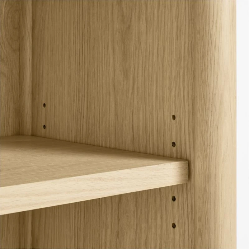 Waveland Natural Oak Wood 4- Shelf Tall Kids Bookcase
