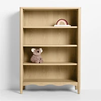 Waveland Natural Oak Wood 4- Shelf Tall Kids Bookcase