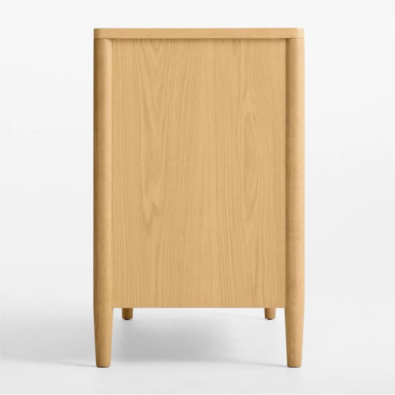 Waveland 54" Natural Oak Wood Wide 6-Drawer Kids Dresser